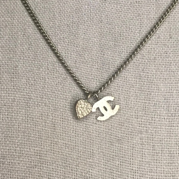 Chanel 2010 CC Pendant Rhinestone Necklace in Silvertone Metal (16in) - Picture 5 of 7